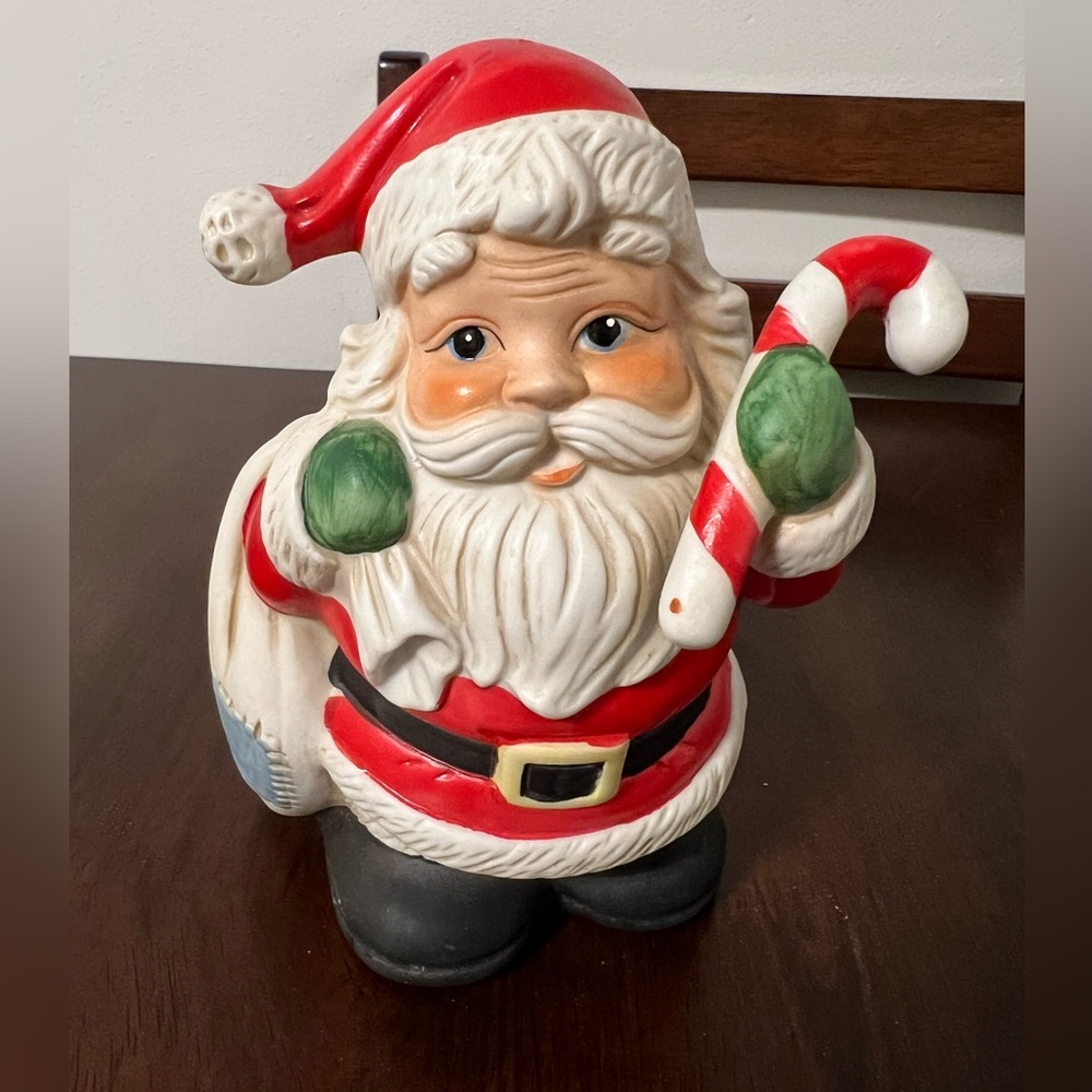 Vintage Homco #5101 Ceramic Santa Claus Coin Bank CHRISTMAS Holiday Taiwan 6.5"